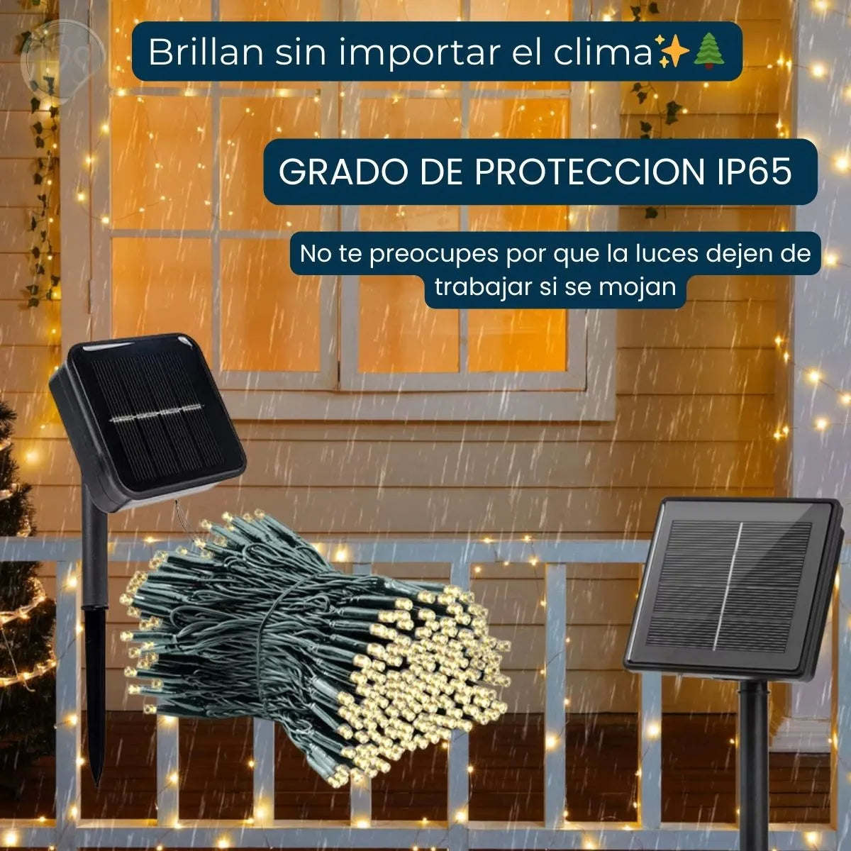 LUCES LED CON PANEL SOLAR - 10 METROS