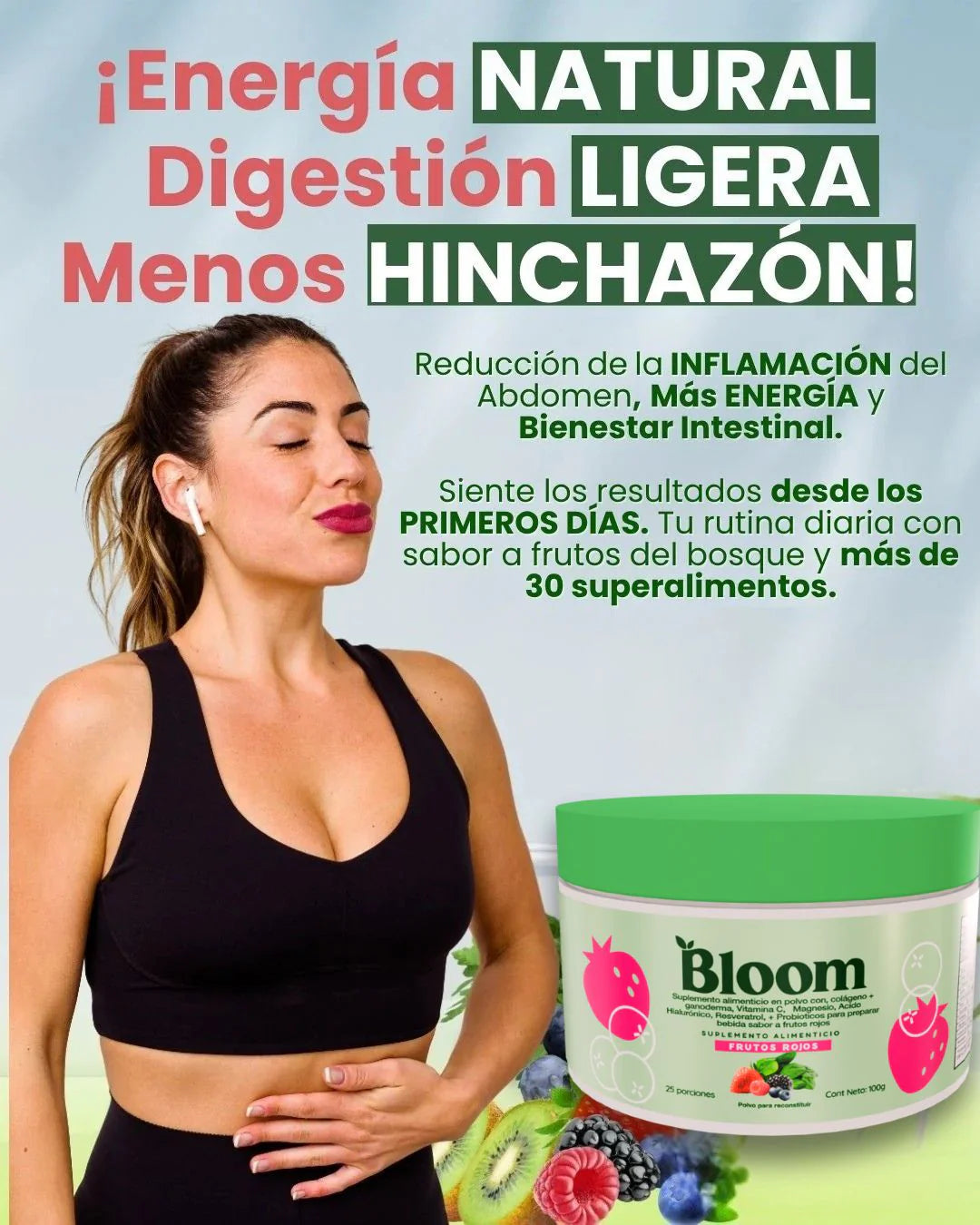 BLOOM VITAL FORCE TAMAÑO GRANDE - SOLO 1 VASO AL DÍA PARA: